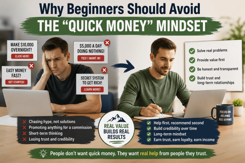 Avoid quick money mindset in business